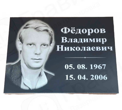Табличка АКП 25х17 (Портрет + ФИО, горизонтально)